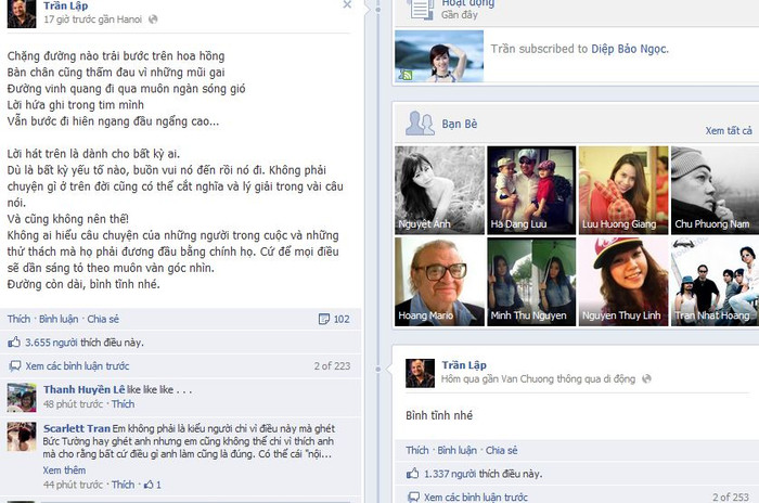 Ảnh chụp từ Facebook Trần Lập