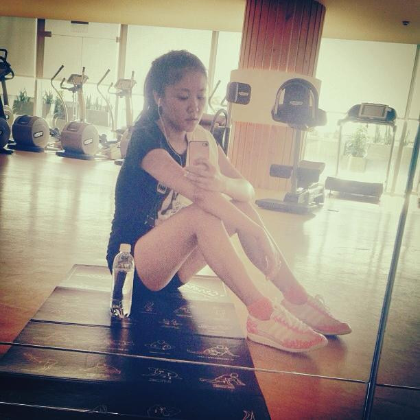 Văn Mai Hương trong phòng tập.