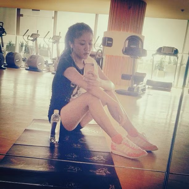 Văn Mai Hương trong phòng tập.