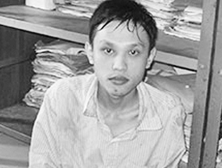 Hung thủ Phạm Văn Trọng tại cơ quan CSĐT.