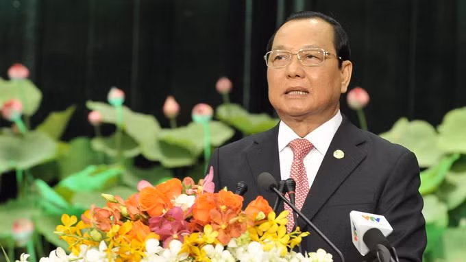 Bí thư Thành ủy TP.HCM Lê Thanh Hải ôn lại truyền thống lịch sử 83 năm vẻ vang của Đảng Cộng sản Việt Nam tại lễ kỷ niệm sáng 2-2 - Ảnh: Minh Đức
