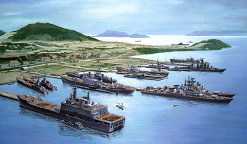 Ngày 28/8/2012, tàu ngầm Kilo 636 Hà Nội được đưa lên dock chuẩn bị cho lễ hạ thủy chính thức. (Ảnh tư liệu của nhà máy đóng tàu Admiraltei verfi).