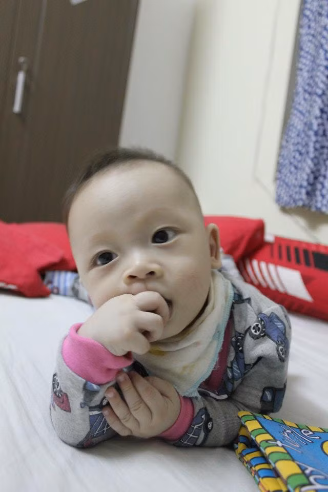 Bé Ken mới được 10 tháng tuổi nhưng Ken rất hiếu động