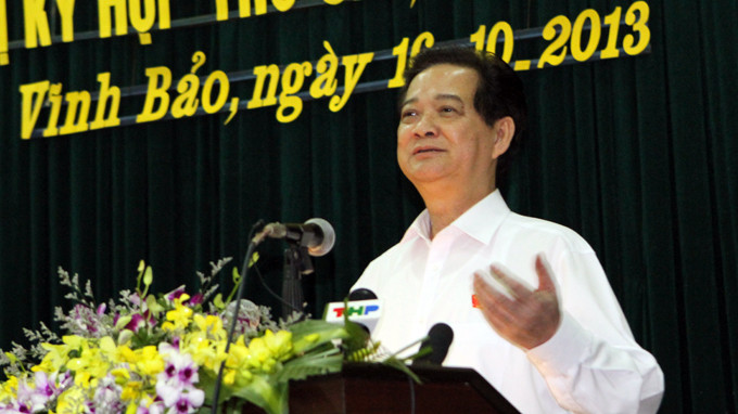 Thủ tướng Nguyễn Tấn Dũng phát biểu tại cuộc tiếp xúc cử tri - Ảnh: V.V.T. Thủ tướng Nguyễn Tấn Dũng phát biểu tại cuộc tiếp xúc cử tri - Ảnh: V.V.T.