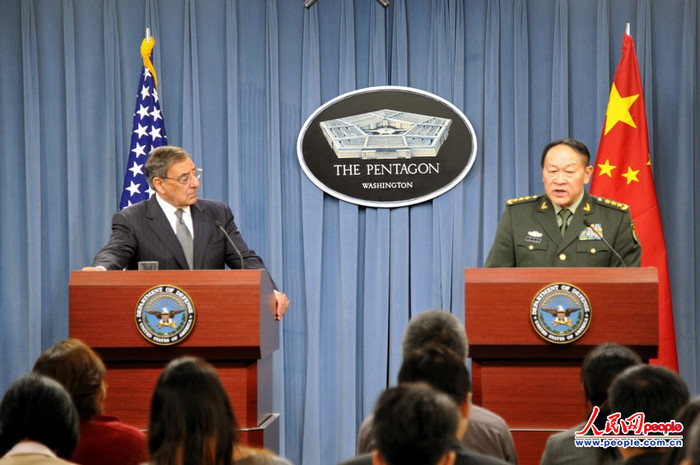 Ông Panetta gặp gỡ Bộ trưởng Quốc phòng Trung Quốc Lương Quang Liệt tại Lầu Năm Góc hồi tháng 5 vừa qua