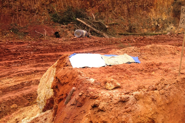 Hiện trường nơi phát hiện quả bom