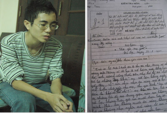 Nguyễn Trung Hiếu và bài văn gây xúc động với dư luận