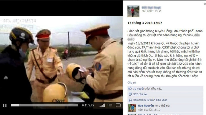 Clip được một thành viên chia sẻ trên facebook ngày 17/3 Clip được một thành viên chia sẻ trên facebook ngày 17/3