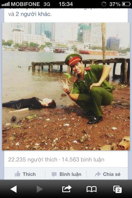 Bức ảnh chiến sĩ công an chụp bên xác chết gây phản cảm là từ phim trường đoàn phim Kẻ bán linh hồn Bức ảnh chiến sĩ công an chụp bên xác chết gây phản cảm là từ phim trường đoàn phim Kẻ bán linh hồn