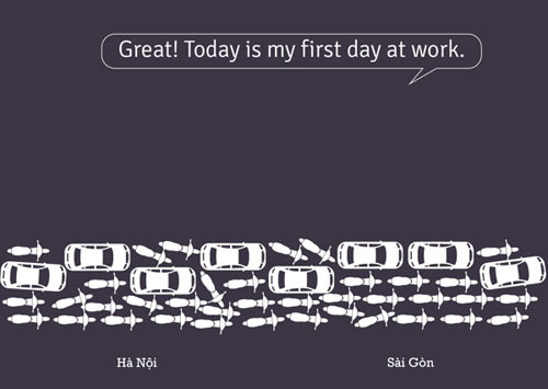 Một điểm tương đồng giữa Hà Nội và Sài Gòn đó là tắc đường Một điểm tương đồng giữa Hà Nội và Sài Gòn đó là tắc đường