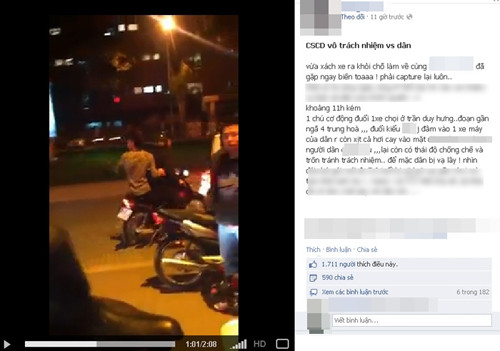 Đoạn clip được một thành viên Facebook quay lại và đăng lên trang cá nhân. Đoạn clip được một thành viên Facebook quay lại và đăng lên trang cá nhân.