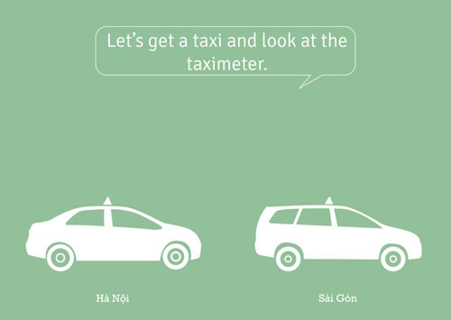 Ở Hà Nội thông dụng loại taxi 4 chỗ. Ở Sài Gòn, taxi 7 chỗ lại thông dụng hơn Ở Hà Nội thông dụng loại taxi 4 chỗ. Ở Sài Gòn, taxi 7 chỗ lại thông dụng hơn