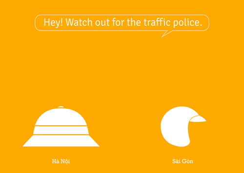 Ngay cả chiếc “mũ đồng phục” của cảnh sát giao thông ở Hà Nội và Sài Gòn cũng có kiểu dáng rất khác nhau Ngay cả chiếc “mũ đồng phục” của cảnh sát giao thông ở Hà Nội và Sài Gòn cũng có kiểu dáng rất khác nhau