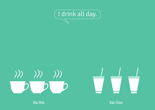 Người Hà Nội thích uống trà nóng. Người Sài Gòn thích uống cà phê đá Người Hà Nội thích uống trà nóng. Người Sài Gòn thích uống cà phê đá