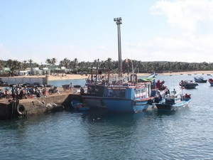 Tàu cá đang neo đậu tại cảng Phú Quý. Ảnh minh họa. (Ảnh: Nguyễn Thanh/Vietnam+)