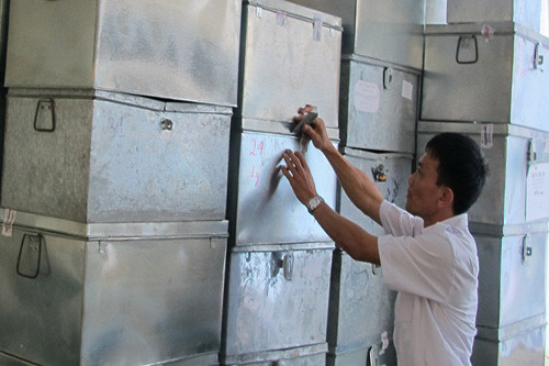 Trong kho chứa bài thi ở ĐH Hàng hải. Trong kho chứa bài thi ở ĐH Hàng hải.