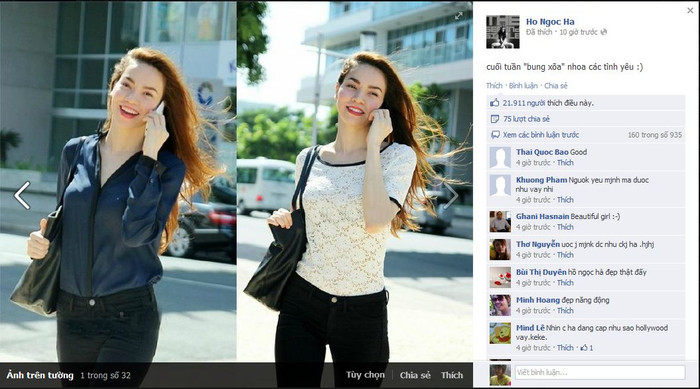 Bức hình kèm lời "kêu gọi" đầy..hấp dẫn trên Facebook Hà Hồ