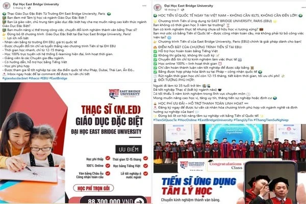 Thông tin quảng bá trên fanpage.