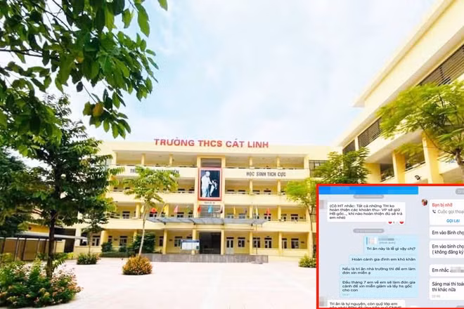 Phụ huynh bức xúc vì phải đóng quỹ lớp mới được rút học bạ, Hiệu trưởng THCS Cát Linh nói gì?