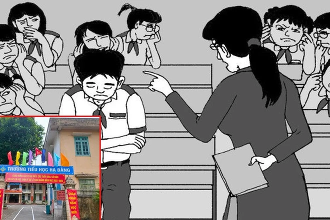 Trường Tiểu học Hạ Bằng khiển trách phê bình một giáo viên vì phạt học sinh gây bức xúc