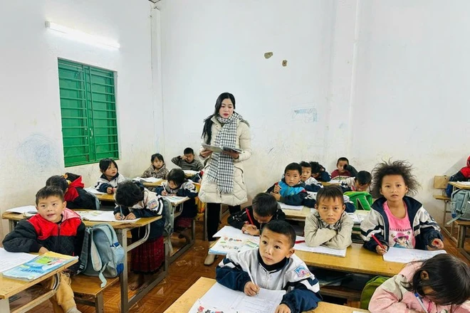 Cô Quàng Thị Xuân - Phó Hiệu trưởng Trường Phổ thông dân tộc bán trú Tiểu học Mường Lạn (xã Mường Lạn, tỉnh Sơn La). Ảnh: NVCC