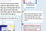 Nội dung tin nhắn về việc hội phụ huynh lớp 8A.. thu khoản tiền nêu trên.