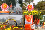Đường phố Hà Nội rực rỡ cờ hoa, người dân hân hoan chào mừng ĐH Đảng XIV