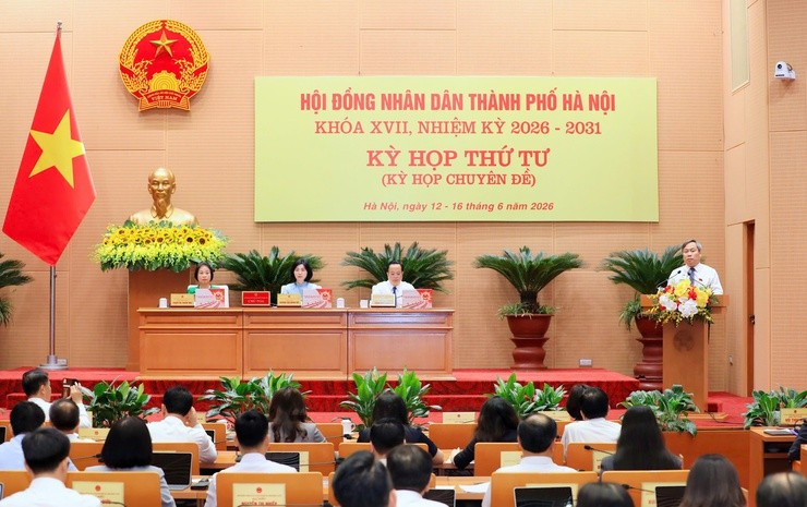 Quang cảnh kỳ họp. Ảnh: Lê Hải/hanoi.gov.vn.