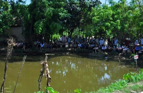 Ao cá, nơi phát hiện xác chết của nữ sinh Ao cá, nơi phát hiện xác chết của nữ sinh