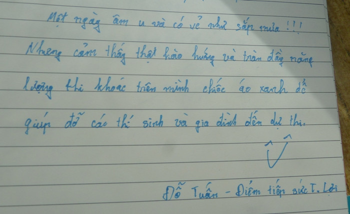 Ấn tượng nhật ký tình nguyện viên tiếp sức mùa thi ảnh 7 Ấn tượng nhật ký tình nguyện viên tiếp sức mùa thi ảnh 7