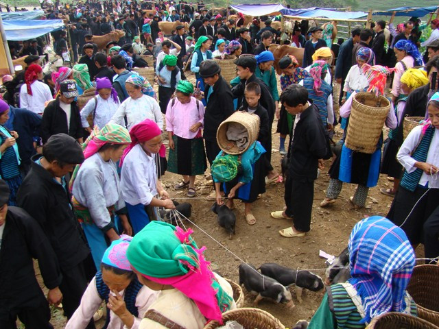 Nhộn nhịp một góc chợ Nhộn nhịp một góc chợ