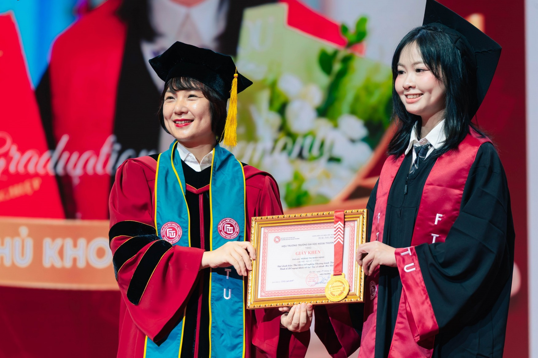 Em Hoàng Thị Minh Hạnh là 1 trong 2 sinh viên tốt nghiệp với số điểm trung bình học tập (GPA) tuyệt đối 4.0/4.0 của Trường Đại học Ngoại Thương năm 2025. Ảnh: NVCC. 6d7dbd489e3b49b301afa5bc3b194616-6283.jpg
