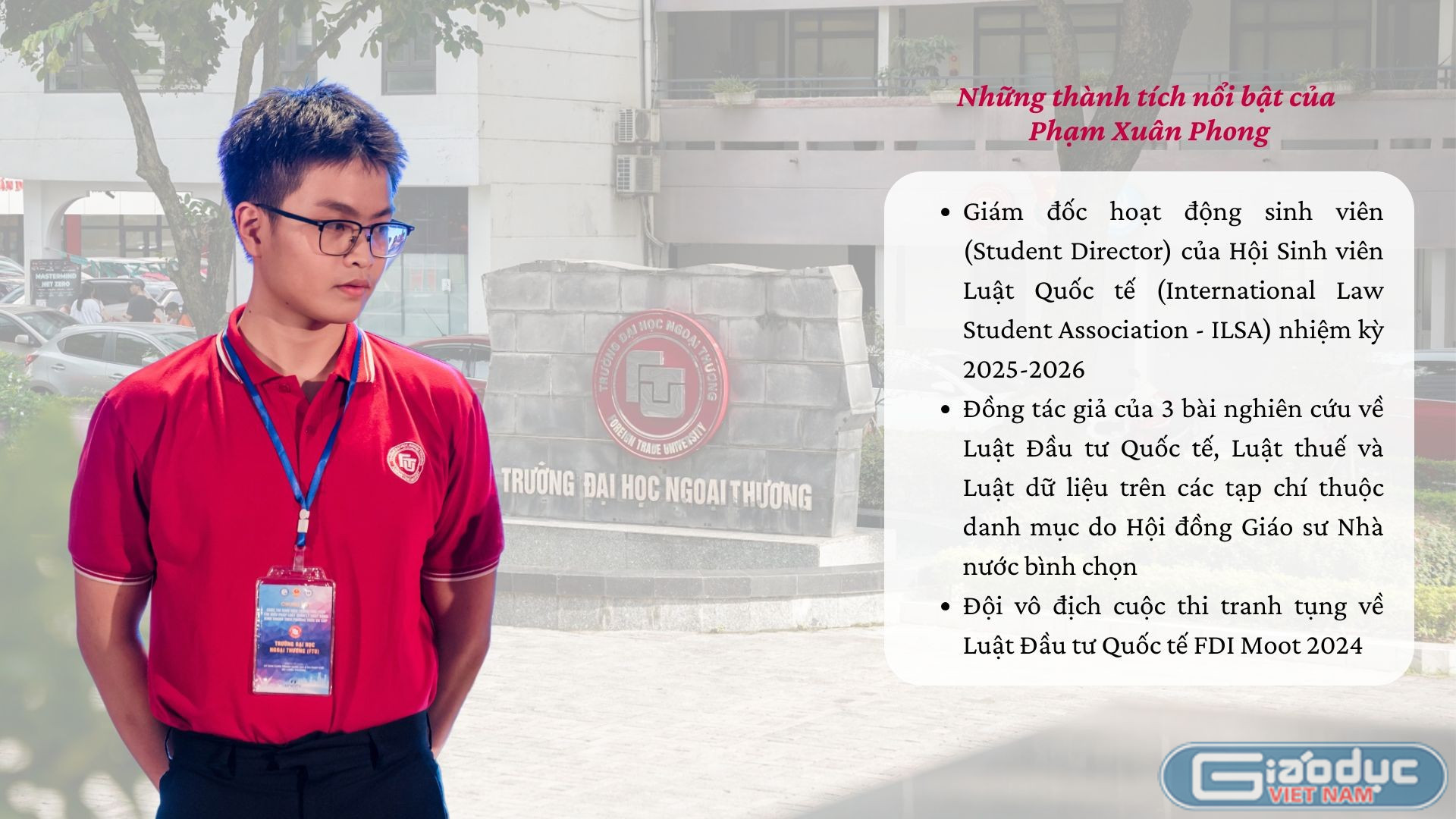Bảng thành tích nổi bật của Phạm Xuân Phong. Ảnh: NTCC - Thiết kế: Thúy Hiền. gdvn-thanh-tich-pham-xuan-phong-1.jpg
