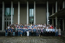 Đoàn giảng viên và sinh viên tham dự hội trại. Ảnh: Triệu Khắc Tiến.