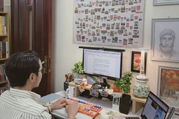 Nhân sự tại Công ty Cổ phần Sách Bách Việt trong quá trình biên tập bản thảo. Ảnh ĐVCC.