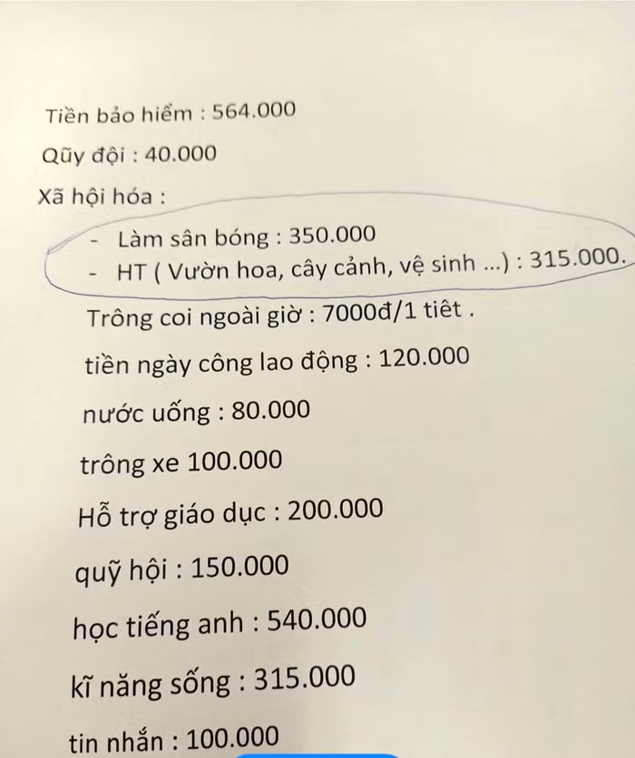 Hiệu trưởng Tiểu học Nhân Hòa nói kêu gọi tài trợ hiện vật chứ không thu tiền! ảnh 1