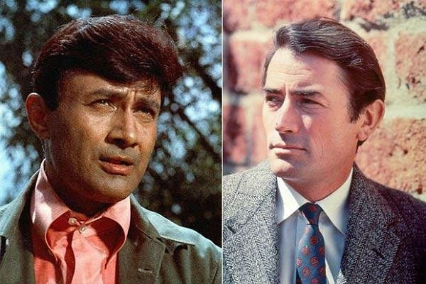 Dev Anand và Gregory Peck. Chỉ cần nhìn vào bức hình so sánh của hai nam tài tử này cũng dễ dàng nhận ra sự tương đồng về ngoại hình giữa họ. Dev Anand và Gregory Peck. Chỉ cần nhìn vào bức hình so sánh của hai nam tài tử này cũng dễ dàng nhận ra sự tương đồng về ngoại hình giữa họ.
