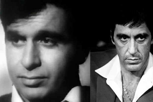 Dilip Kumar (1922) và nam diễn viên sân khấu, điện ảnh Al Pacino (1940), hai nam tài tử huyền thoại đến tứ Bollywood và Hollywood với ánh nhìn mãnh liệt và dữ dội. Cả hai người đều có cùng kiểu tóc, ngoài ra cặp môi cũng có sự tương đồng. Dilip và Al Pacino đều là những cái tên quen thuộc của các bộ phim bom tấn cũng như mang lại danh tiếng cho những tác phẩm điện ảnh có sự xuất hiện của họ. Dilip Kumar (1922) và nam diễn viên sân khấu, điện ảnh Al Pacino (1940), hai nam tài tử huyền thoại đến tứ Bollywood và Hollywood với ánh nhìn mãnh liệt và dữ dội. Cả hai người đều có cùng kiểu tóc, ngoài ra cặp môi cũng có sự tương đồng. Dilip và Al Pacino đều là những cái tên quen thuộc của các bộ phim bom tấn cũng như mang lại danh tiếng cho những tác phẩm điện ảnh có sự xuất hiện của họ.