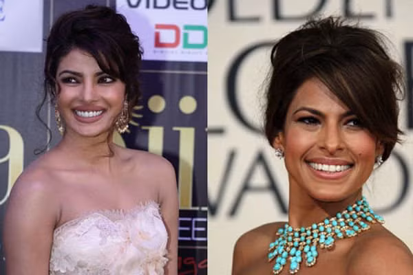 Priyanka Chopra (trái) và Eva Mendes (phải). Cả hai người đẹp đều sở hữu đôi môi dày, khuôn miệng rộng như một siêu mẫu. Chopra và Mendes đều là những cô gái có tính cách mạnh mẽ cũng như gây ấn tượng mạnh khi đứng trước ống kính máy quay. Ấn tượng mà hai người đẹp mang đến cho người đối diện không phải là cái nhìn đầu tiên mà là đôi mắt toát lên sự thông minh, nhanh nhẹn. Priyanka Chopra (trái) và Eva Mendes (phải). Cả hai người đẹp đều sở hữu đôi môi dày, khuôn miệng rộng như một siêu mẫu. Chopra và Mendes đều là những cô gái có tính cách mạnh mẽ cũng như gây ấn tượng mạnh khi đứng trước ống kính máy quay. Ấn tượng mà hai người đẹp mang đến cho người đối diện không phải là cái nhìn đầu tiên mà là đôi mắt toát lên sự thông minh, nhanh nhẹn.