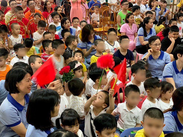 Các cháu học sinh Trung tâm Sao Mai trong lễ khai giảng năm học mới 2020 - 2021. Ảnh: Tùng Dương. Các cháu học sinh Trung tâm Sao Mai trong lễ khai giảng năm học mới 2020 - 2021. Ảnh: Tùng Dương.