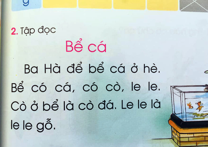 Những câu văn quá dài so với học sinh lớp 1 mới học được 1 tháng. Ảnh: TD.