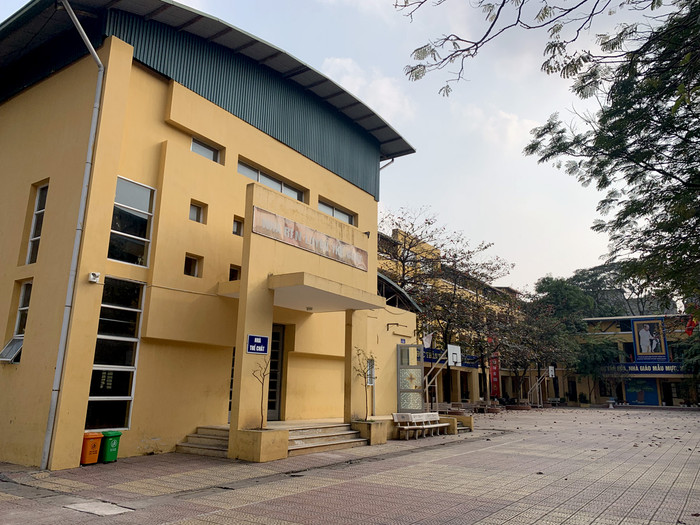 Nhà rèn luyện thể chất của Trường Trung học cơ sở Thái Thinh, quận Đống Đa, Hà Nội. Ảnh: Tùng Dương. Nhà rèn luyện thể chất của Trường Trung học cơ sở Thái Thinh, quận Đống Đa, Hà Nội. Ảnh: Tùng Dương.