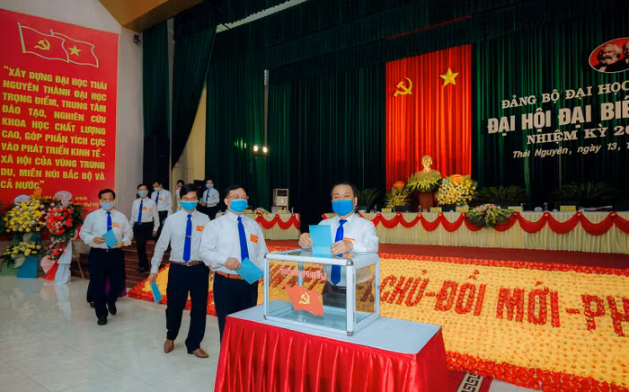 Đại hội Đảng bộ Đại học Thái Nguyên diễn ra trong không khí dân chủ, an toàn, tiết kiệm. Ảnh: TL.
