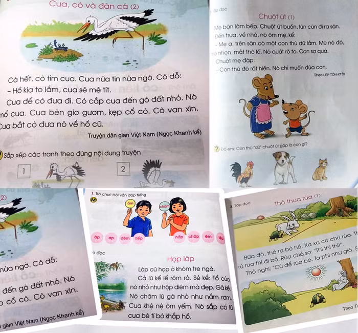 Nhiều chuyên gia giáo dục cho rằng khá nhiều nội dung trong bộ sách Tiếng Việt 1 Cánh Diều dạy trẻ tính lừa lọc, láu cá, hại người khác. Ảnh: TD.
