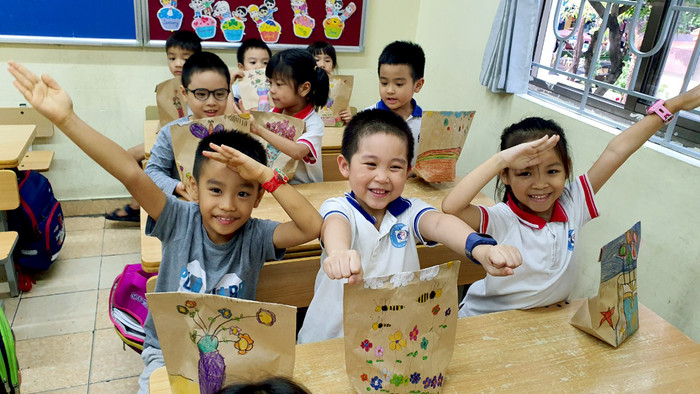 Học sinh Trường Tiểu học Đoàn Thị Điểm - Hà Nội, trong năm học 2019. Ảnh minh họa: Cô Hải Yến cung cấp.