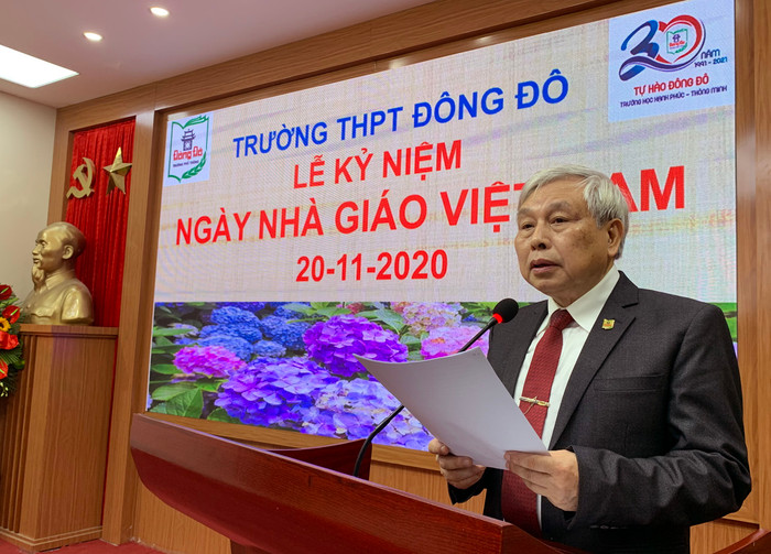 Tiến sĩ Võ Thế Quân - Hiệu trưởng Trường Trung học phổ thông Đông Đô. Ảnh: Tùng Dương. Tiến sĩ Võ Thế Quân - Hiệu trưởng Trường Trung học phổ thông Đông Đô. Ảnh: Tùng Dương.