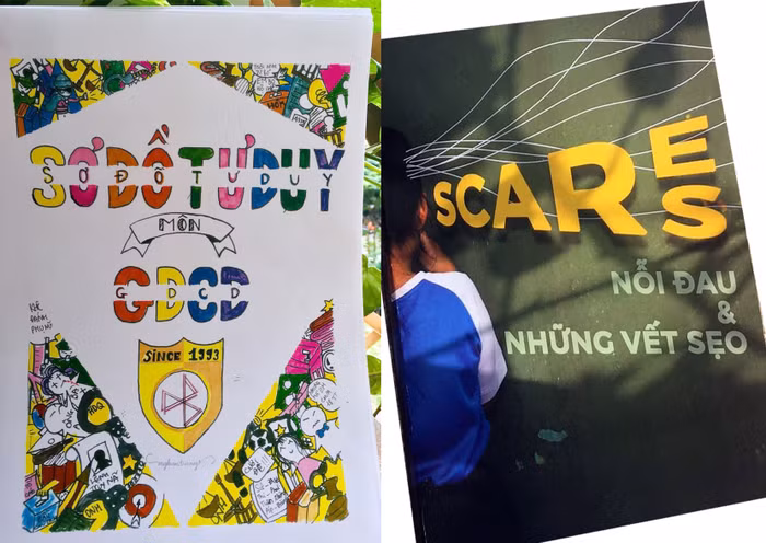 Những cuốn sách về kỹ năng sống mà học sinh của cô Trang đã làm. Ảnh: NVCC.