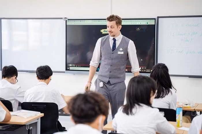 Tiết học của thầy và trò Trường Tiểu học, Trung học cơ sở và Trung học phổ thông Vinschool (Ảnh: Vinschool.edu.vn)