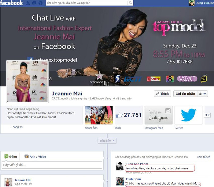 Những dòng chỉ trích và tức giận của cư dân mạng Việt trên facebook của Jeannie Mai.