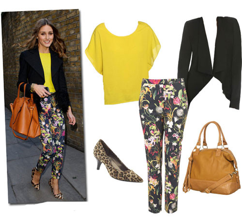 Mix đồ hoàn hảo cho buổi hẹn hò cuối tuần: áo pull vàng chanh, áo khoác cánh dơi điệu đà, quần skinny hoa, giày gót thấp và túi xách da. Mix đồ hoàn hảo cho buổi hẹn hò cuối tuần: áo pull vàng chanh, áo khoác cánh dơi điệu đà, quần skinny hoa, giày gót thấp và túi xách da.